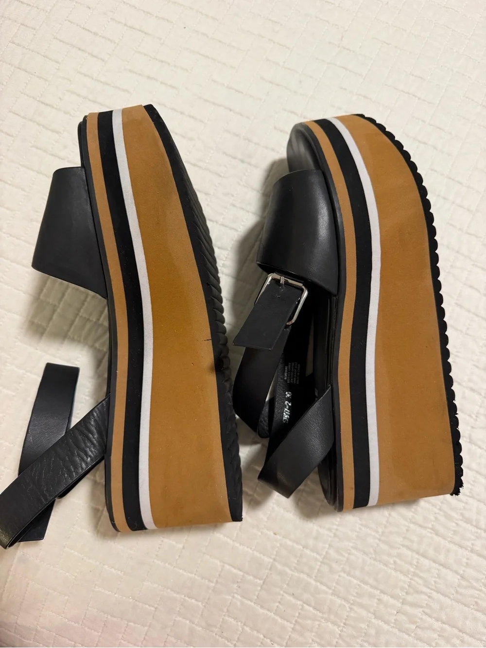 Alias Mae Oasis Sandwich Black Leather Sandals with Ankle Strap
